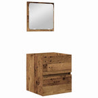 Badezimmermöbel-Set 2 pcs Altes Holz und Weiß Holzwerkstoff