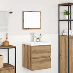 Badezimmermöbel-Set 2 pcs Artisan-Eiche und Weiß Holzwerkstoff