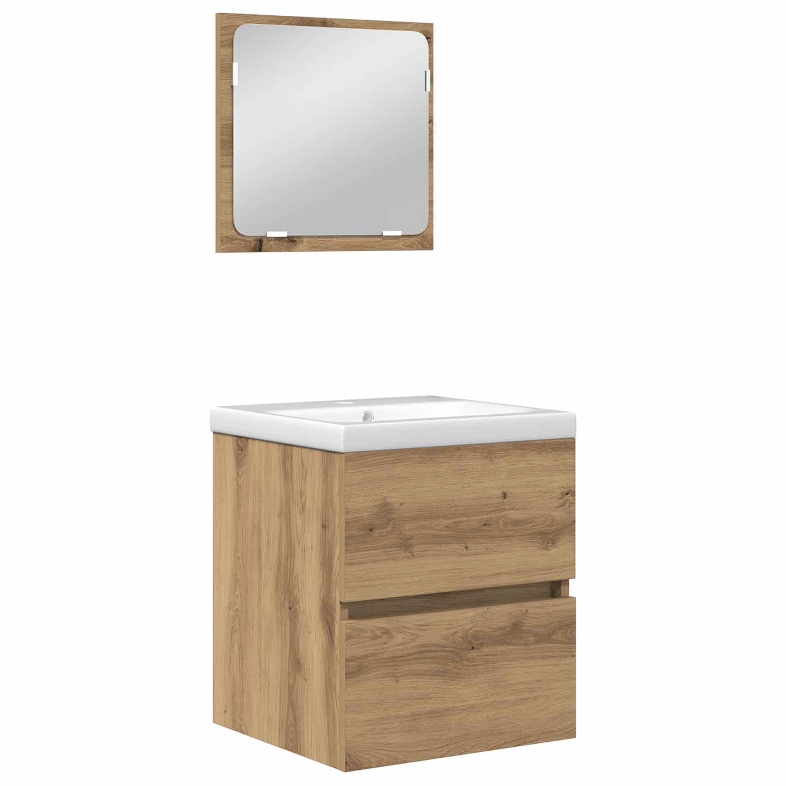 Badezimmermöbel-Set 2 pcs Artisan-Eiche und Weiß Holzwerkstoff