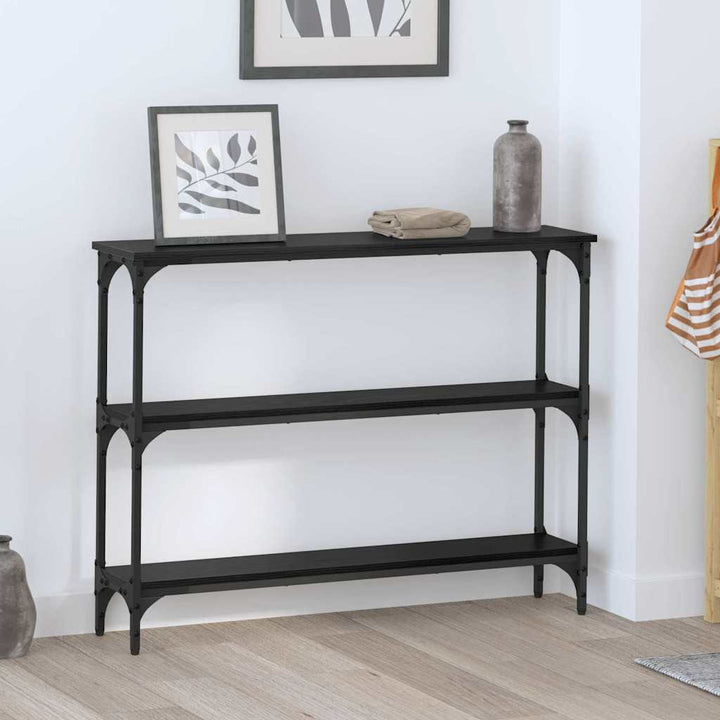 Konsolentisch mit Regal Schwarze Eiche 100 x 22,5 x 75 cm