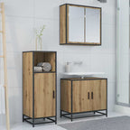Badezimmermöbel-Set mit Regal Artisan-Eiche 35 x 37,5 x 100 cm