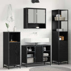 Badezimmermöbel-Set Schwarz Eichen-Optik 35 x 37,5 x 166 cm