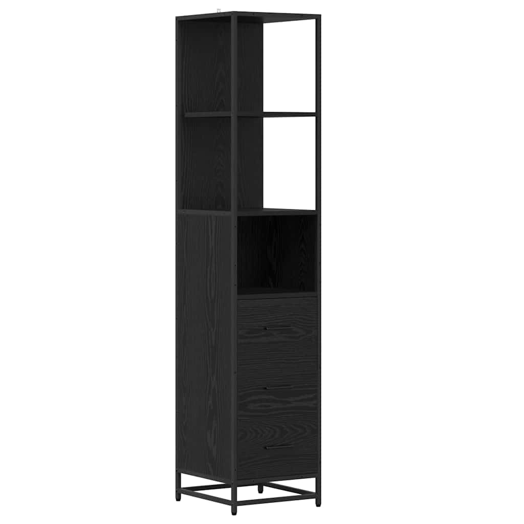 Badezimmermöbel-Set Schwarz Eichen-Optik 35 x 37,5 x 166 cm