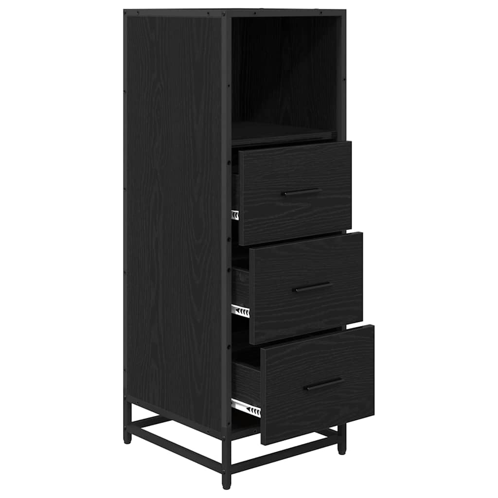 Badezimmermöbel-Set Schwarz Eichen-Optik 35 x 37,5 x 100 cm