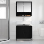 Waschbeckenschrank mit Tür Schwarz Eichen-Optik 65 x 33 x 60 cm