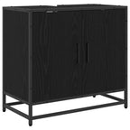 Waschbeckenschrank mit Tür Schwarz Eichen-Optik 65 x 33 x 60 cm