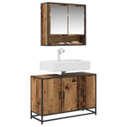 Badezimmerschrank mit Tür Altholz 90 x 33 x 60 cm Holzwerkstoff