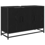 Badezimmerschrank mit Tür Schwarz Eichen-Optik 90 x 33 x 60 cm