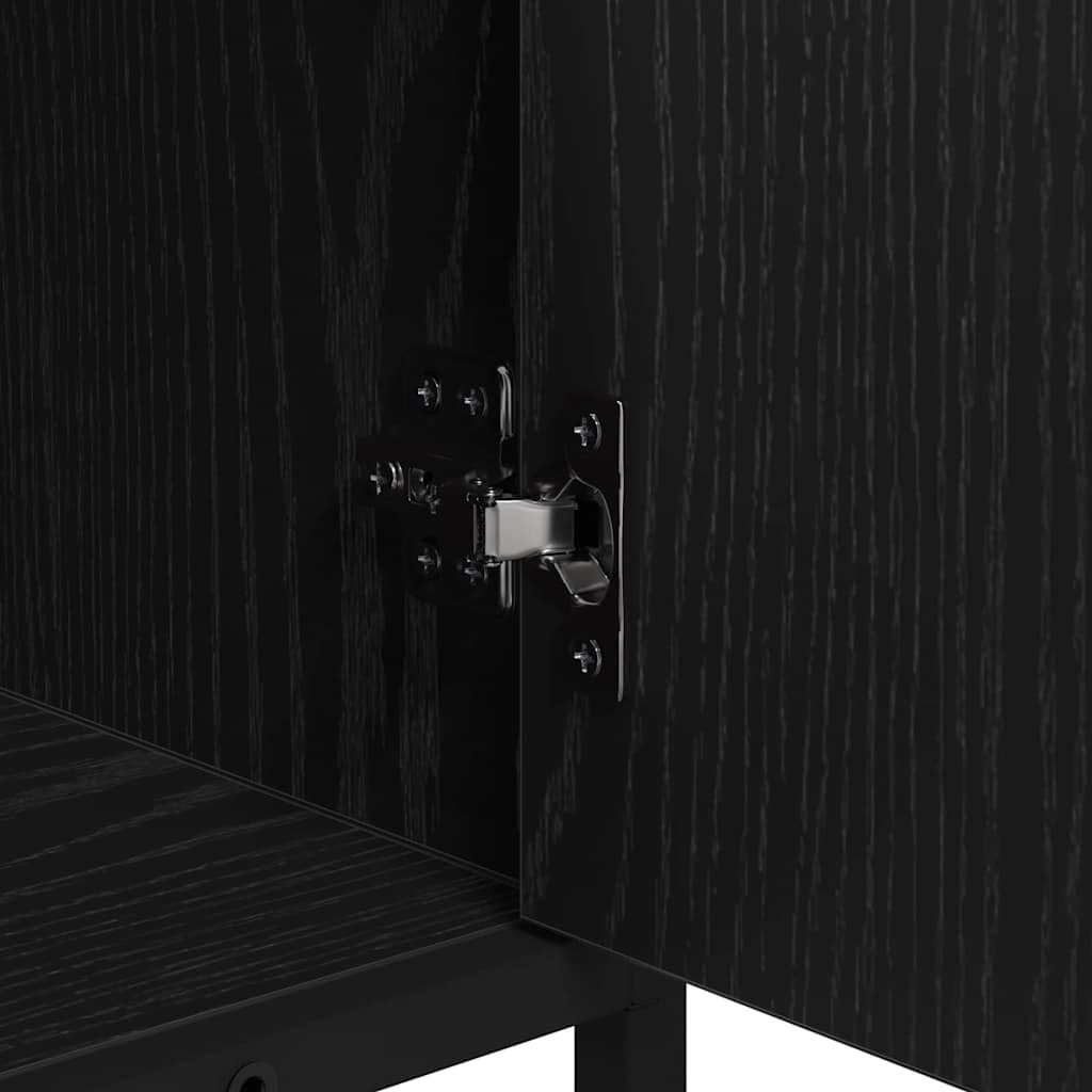 Badezimmerschrank mit Tür Schwarz Eichen-Optik 65 x 33 x 60 cm