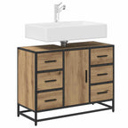 Badezimmerschrank Artisan-Eiche 80 x 33 x 60 cm Holzwerkstoff