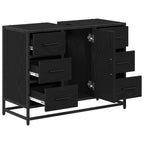Badezimmerschrank mit Tür Schwarz Eichen-Optik 80 x 33 x 60 cm