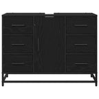 Badezimmerschrank mit Tür Schwarz Eichen-Optik 80 x 33 x 60 cm