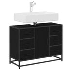 Badezimmerschrank mit Tür Schwarz Eichen-Optik 80 x 33 x 60 cm