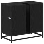 Badezimmerschrank mit Tür Schwarz Eichen-Optik 65 x 33 x 60 cm