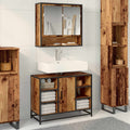 Badezimmerschrank mit Tür Altholz 80 x 33 x 60 cm Holzwerkstoff