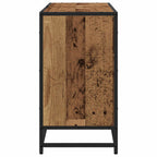 Badezimmerschrank mit Tür Altholz 80 x 33 x 60 cm Holzwerkstoff
