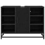 Badezimmerschrank mit Tür Schwarz Eichen-Optik 80 x 33 x 60 cm
