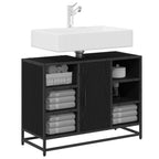 Badezimmerschrank mit Tür Schwarz Eichen-Optik 80 x 33 x 60 cm