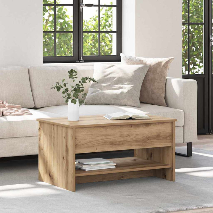 Couchtisch Eiche handwerklich 80 x 50.5 x 41.5 cm Holzwerkstoff