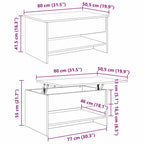 Couchtisch Artisan-Eiche 80 x 50,5 x 41,5 cm Holzwerkstoff