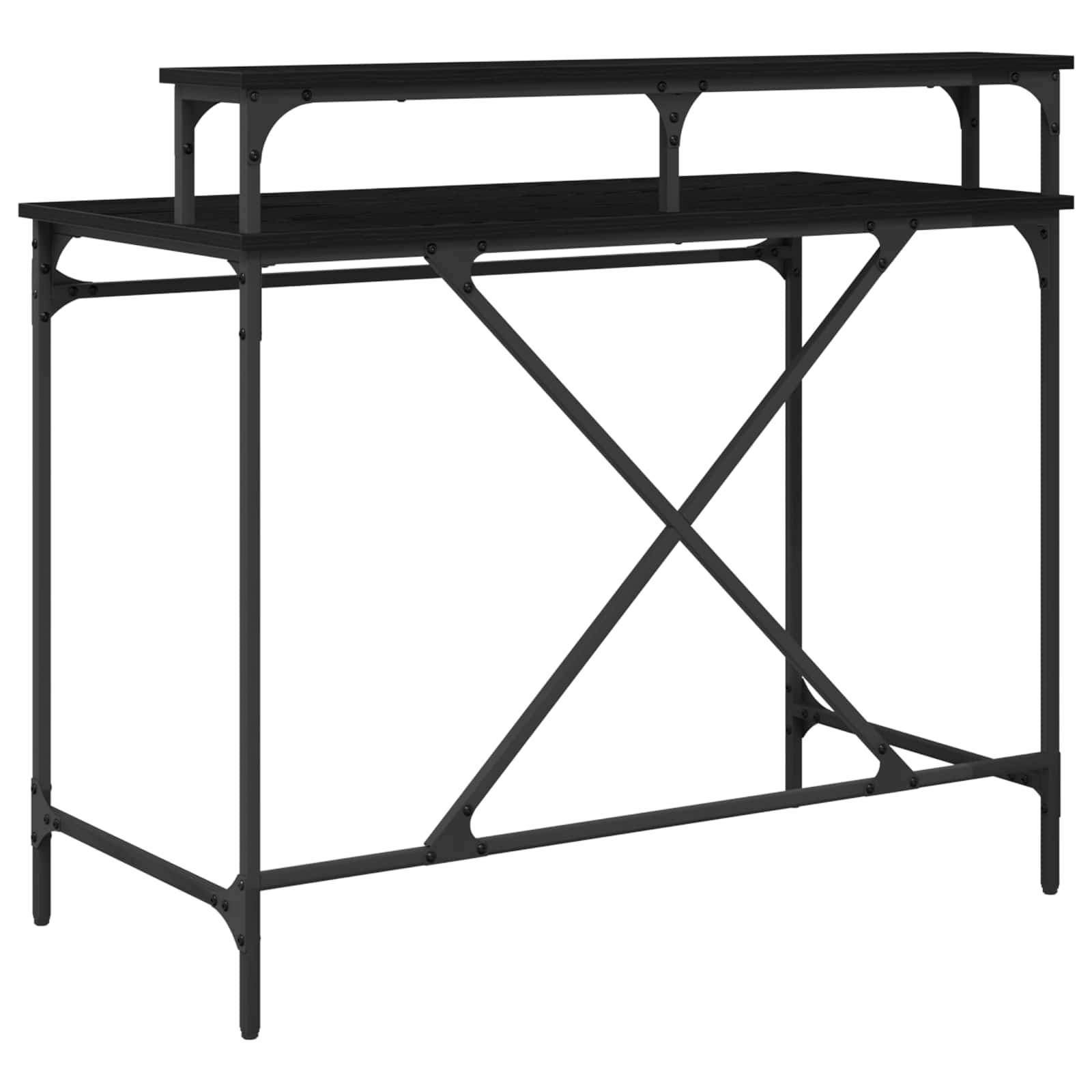 Schreibtisch Schwarz Eichen-Optik 100 x 50 x 90 cm