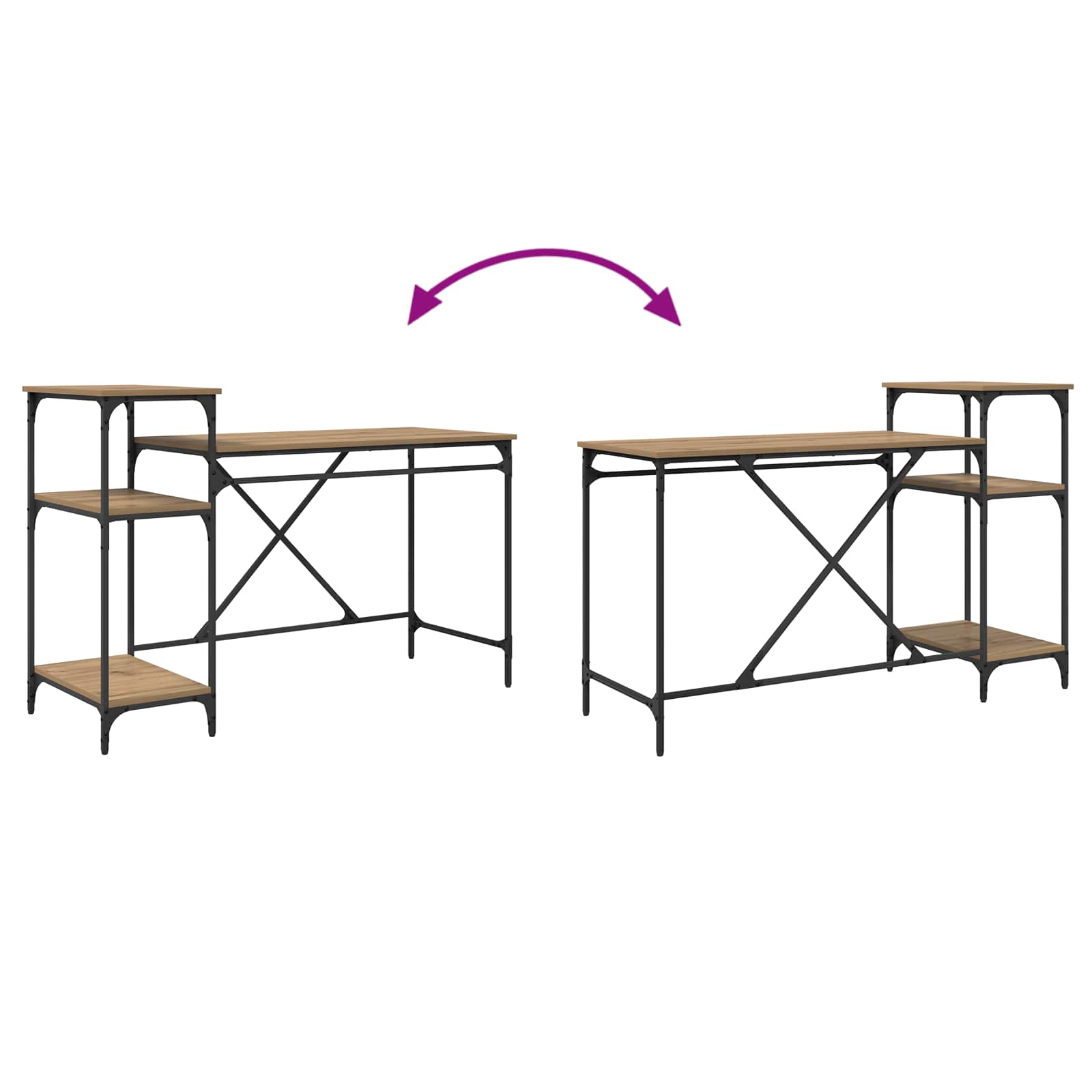 Schreibtisch Artisan-Eiche 135 x 50 x 90 cm Holzwerkstoff