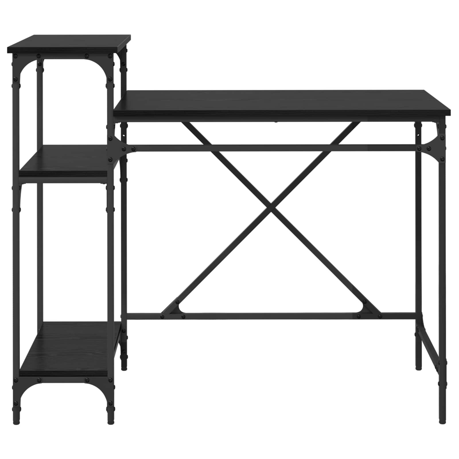 Schreibtisch Schwarz Eichen-Optik 105 x 50 x 90 cm