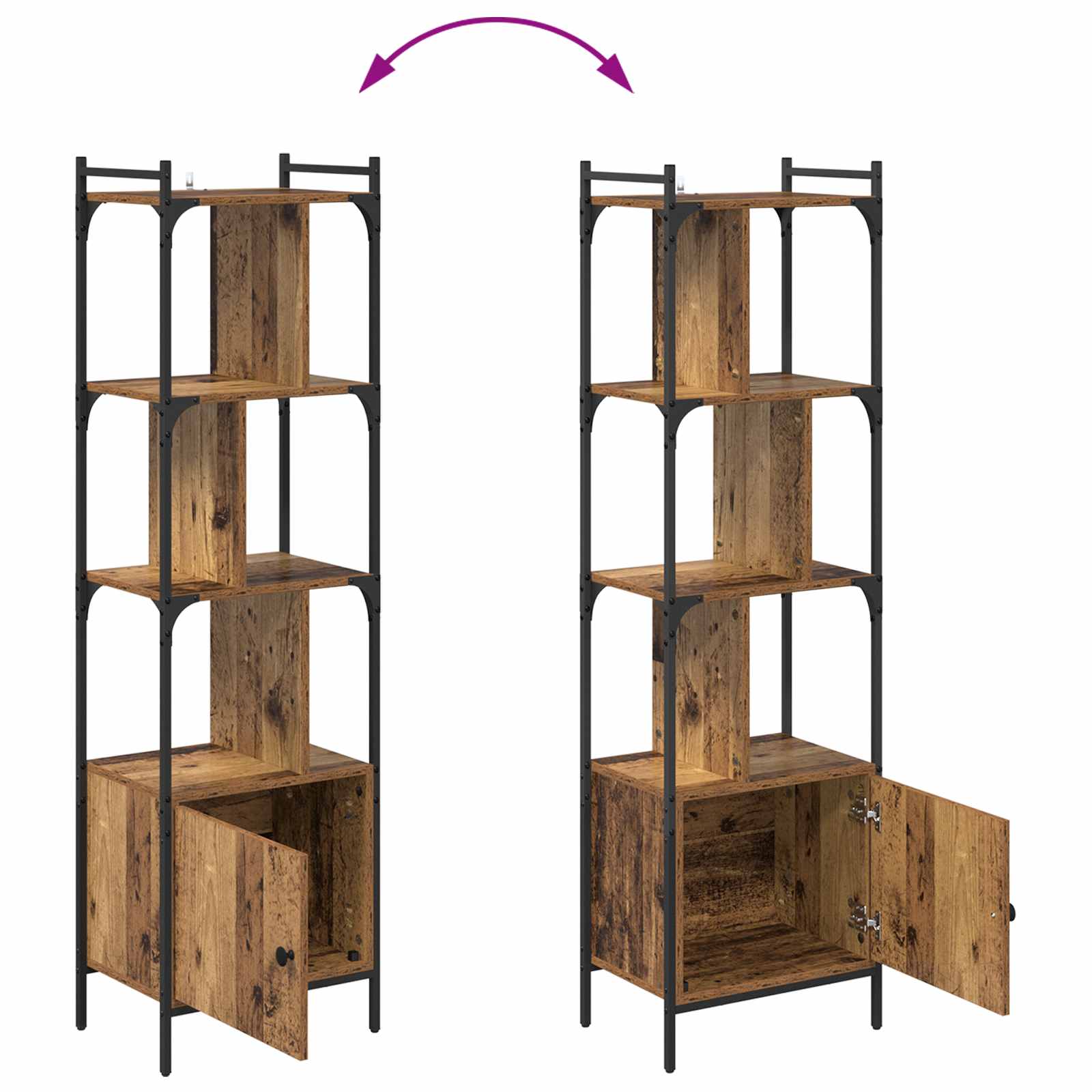 Bücherregal Altholz 44,5 x 30 x 154,5 cm Holzwerkstoff