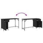 Computertisch Schwarz Eichen-Optik 131 x 48 x 75 cm