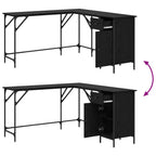 Schreibtisch Schwarz Eichen-Optik 141 x 141 x 75 cm