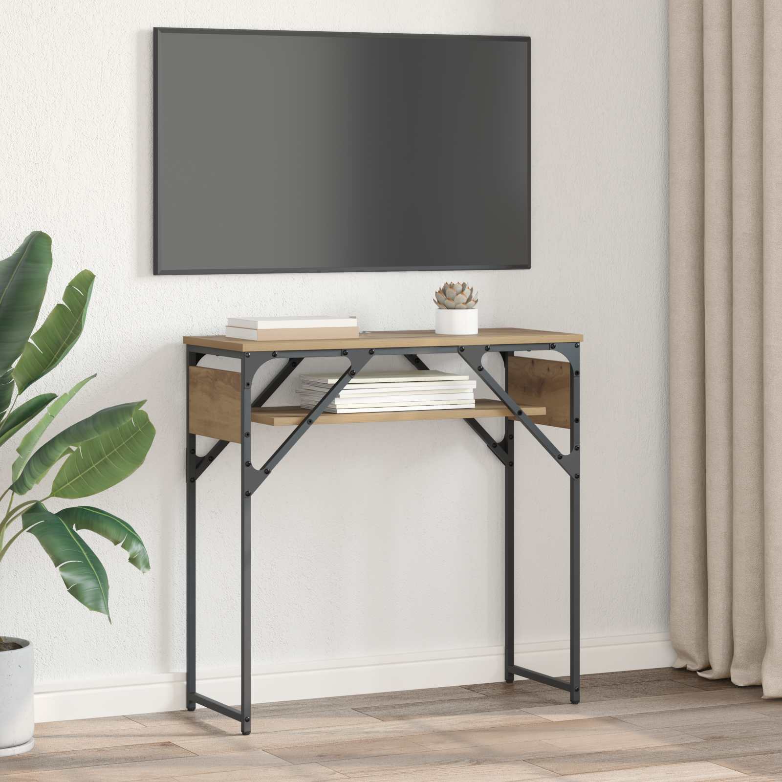 Konsolentisch Artisan-Eiche 75x30x75cm Holzwerkstoff