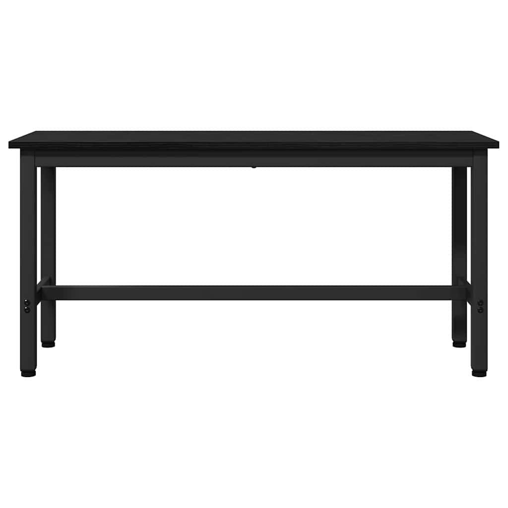 Esstischbank 2 pcs Schwarz Eichen-Optik 100 x 32,5 x 48,5 cm