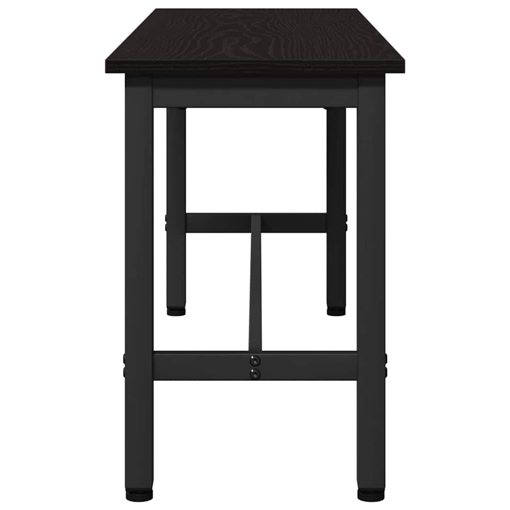Esstischbank 2 pcs Schwarz Eichen-Optik 100 x 32,5 x 48,5 cm