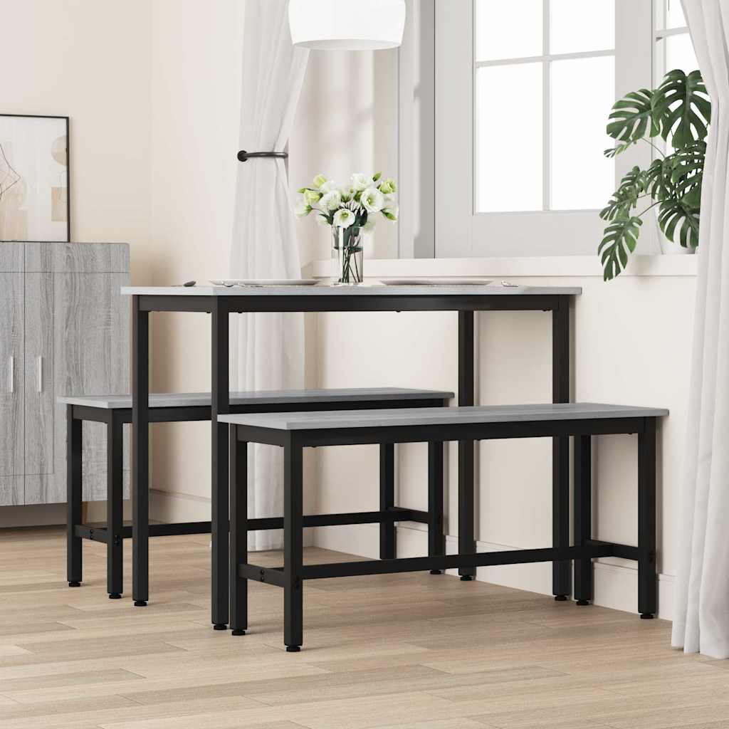 Esstischbank 2 pcs Graues Sonoma 100 x 32,5 x 48,5 cm