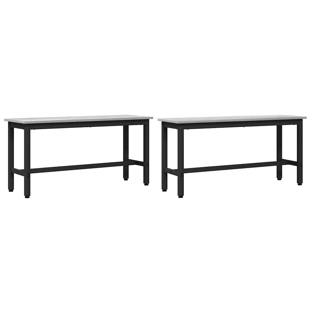 Esstischbank 2 pcs Graues Sonoma 100 x 32,5 x 48,5 cm