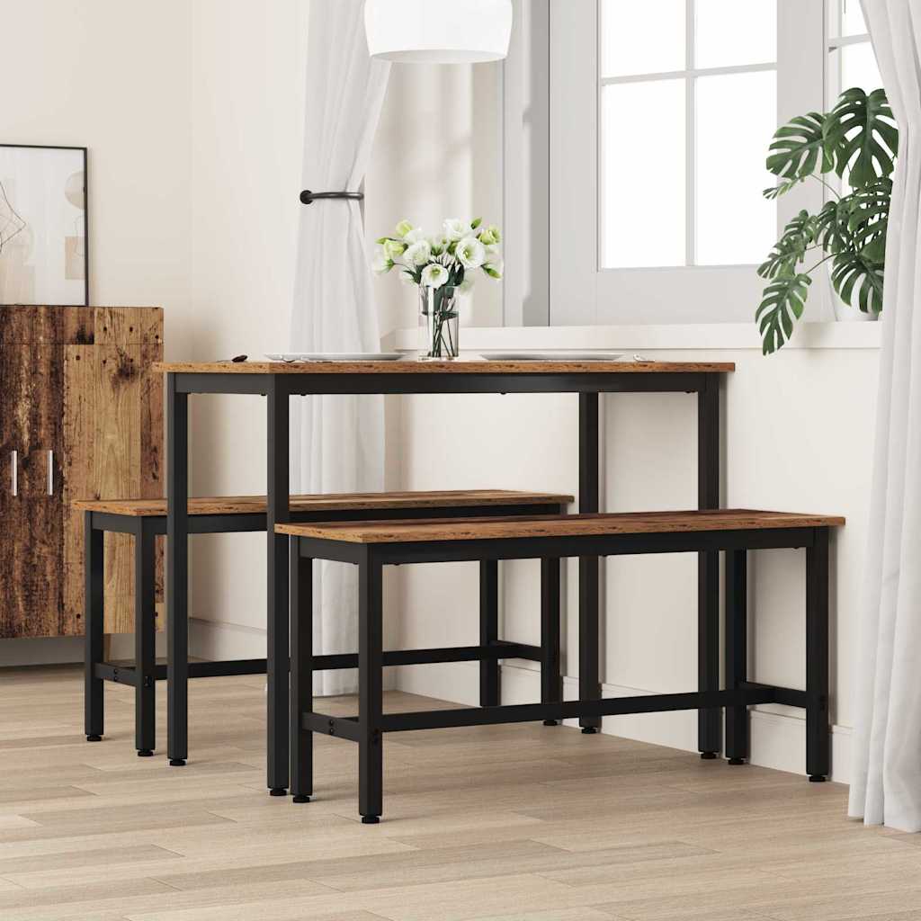 Esstischbank 2 pcs Altholz 100 x 32,5 x 48,5 cm