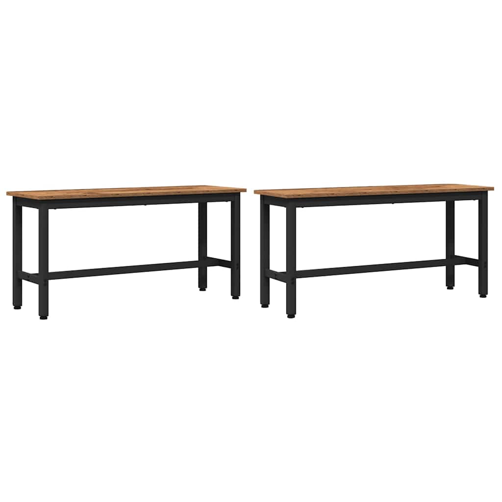 Esstischbank 2 pcs Altholz 100 x 32,5 x 48,5 cm