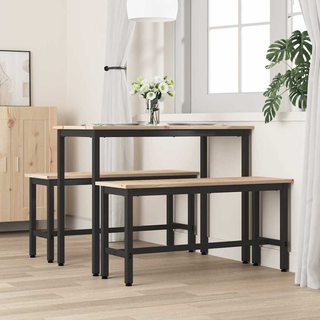 Esstischbank Natur 100 x 32,5 x 49 cm Massives Kiefernholz