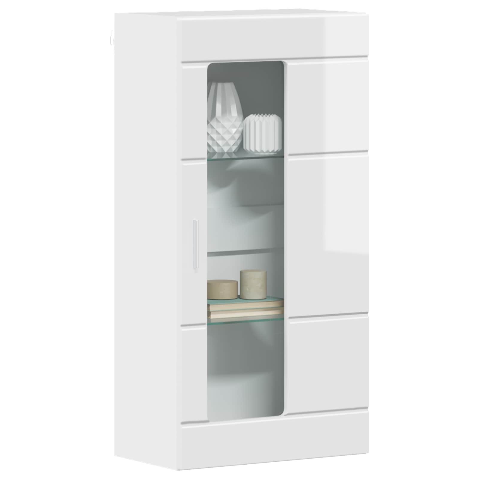 Holzschrank Hochglanz Weiß 50 x 29 x 100 cm Holzwerkstoff