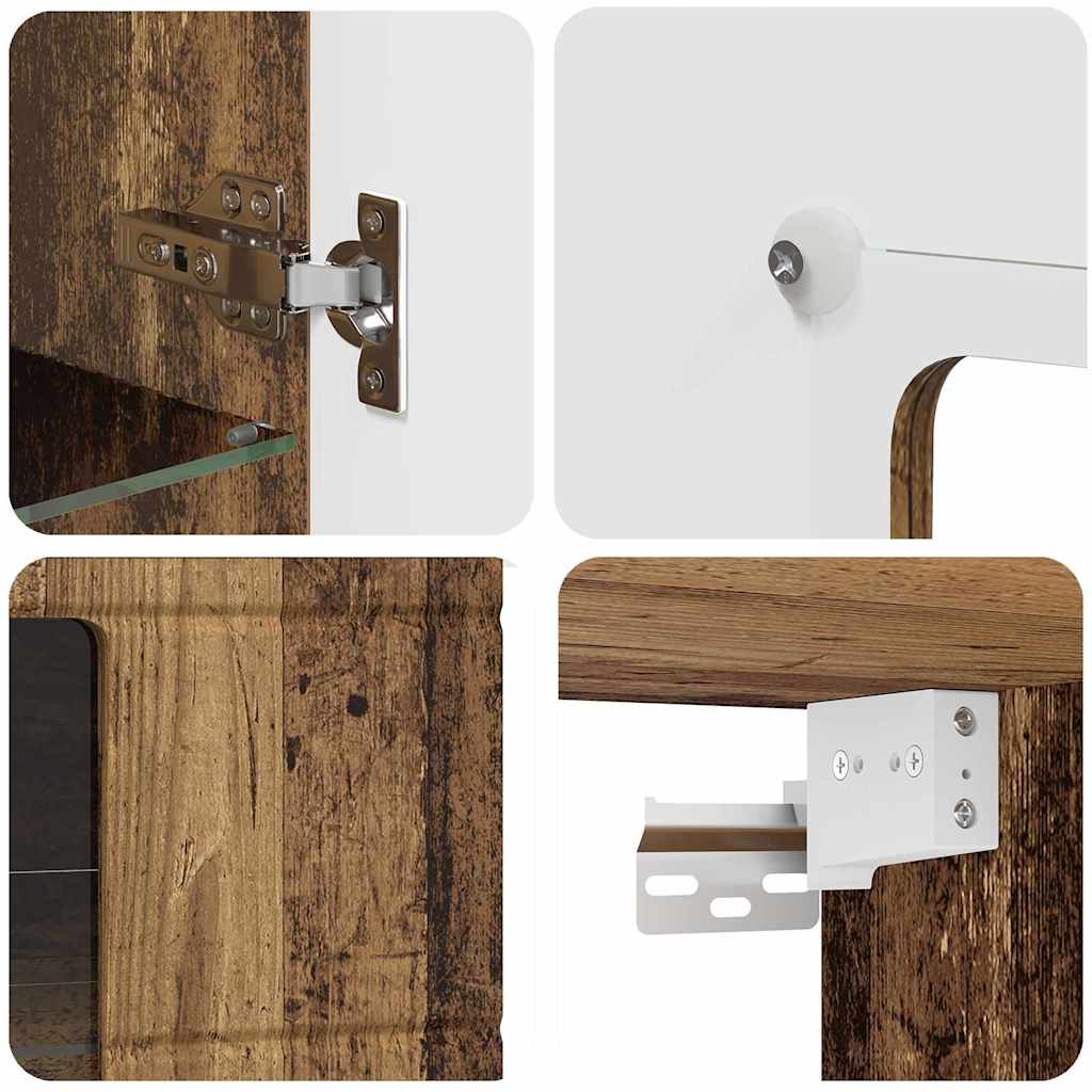 Holzschrank mit Speicher Altholz 50 x 29 x 100 cm Holzwerkstoff