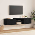 Holzschrank Wandmontiert Schwarz 150 x 39 x 30 cm Holzwerkstoff