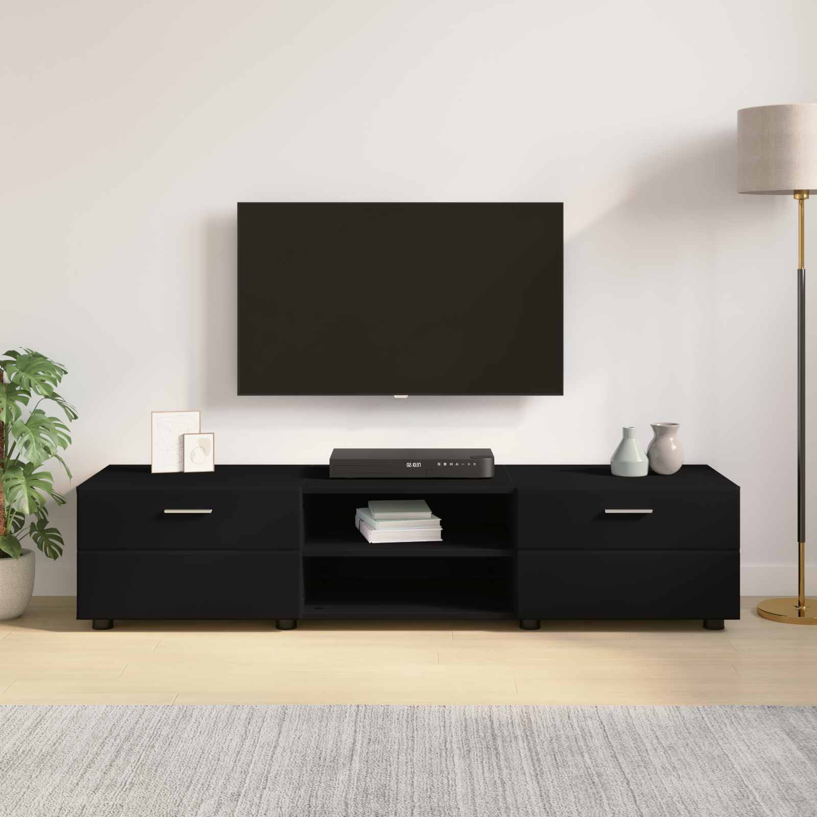 Holzschrank Wandmontiert Schwarz 150 x 39 x 30 cm Holzwerkstoff