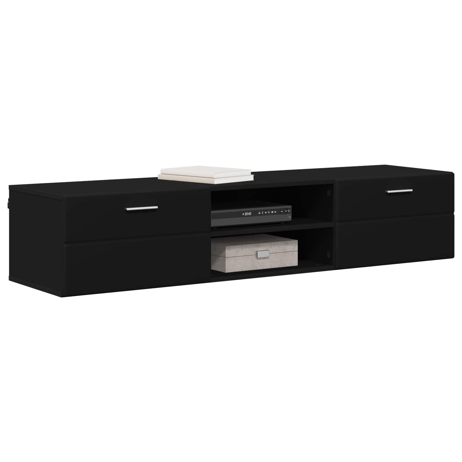 Holzschrank Wandmontiert Schwarz 150 x 39 x 30 cm Holzwerkstoff