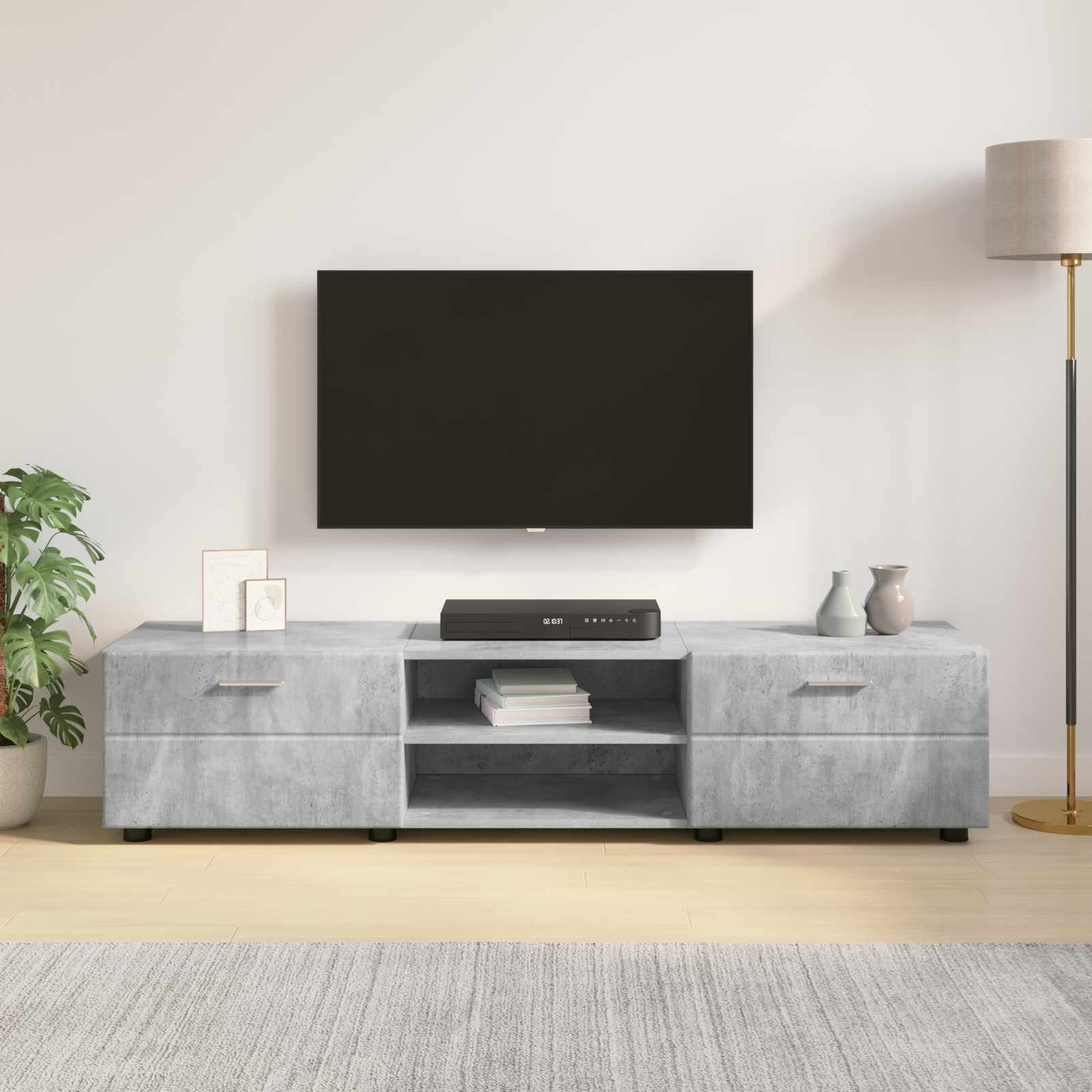 Holzschrank Hochglanz Weiß 150 x 39 x 30 cm Holzwerkstoff
