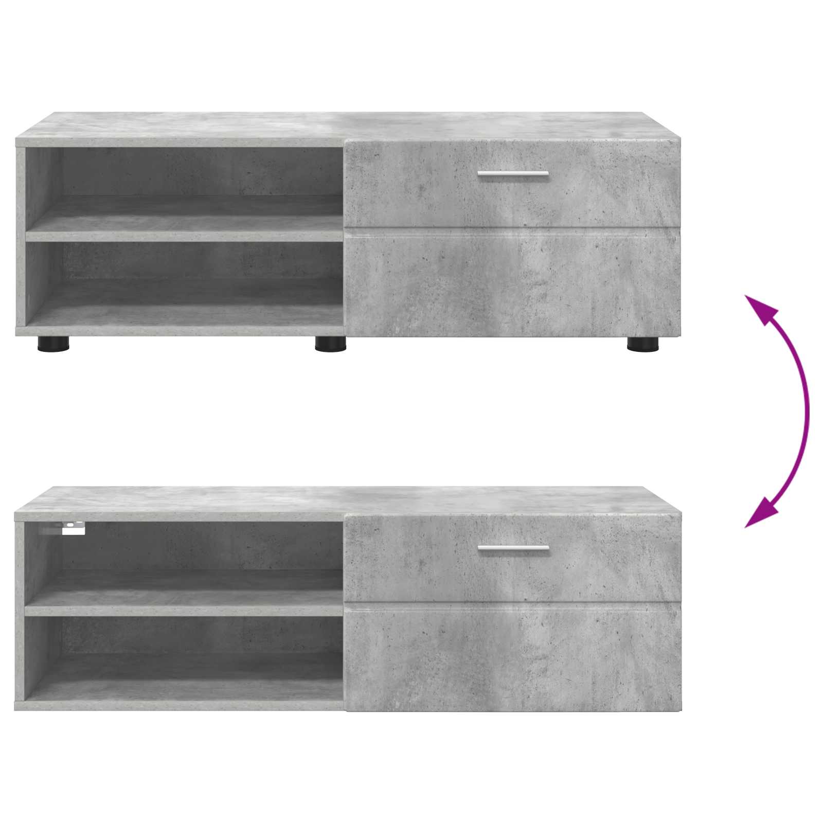 Holzschrank Hochglanz Weiß 100,5 x 39 x 30 cm Holzwerkstoff