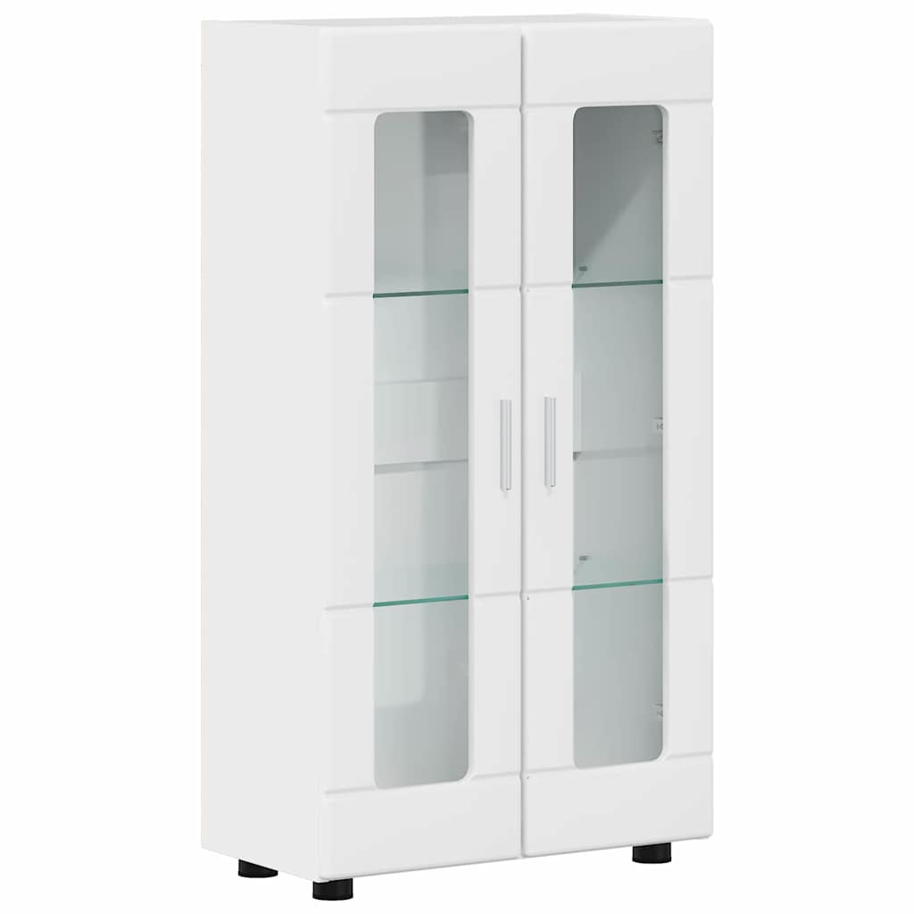 Sideboard mit Regal FLORIN Hochglanz Weiß 55,5 x 29 x 100 cm