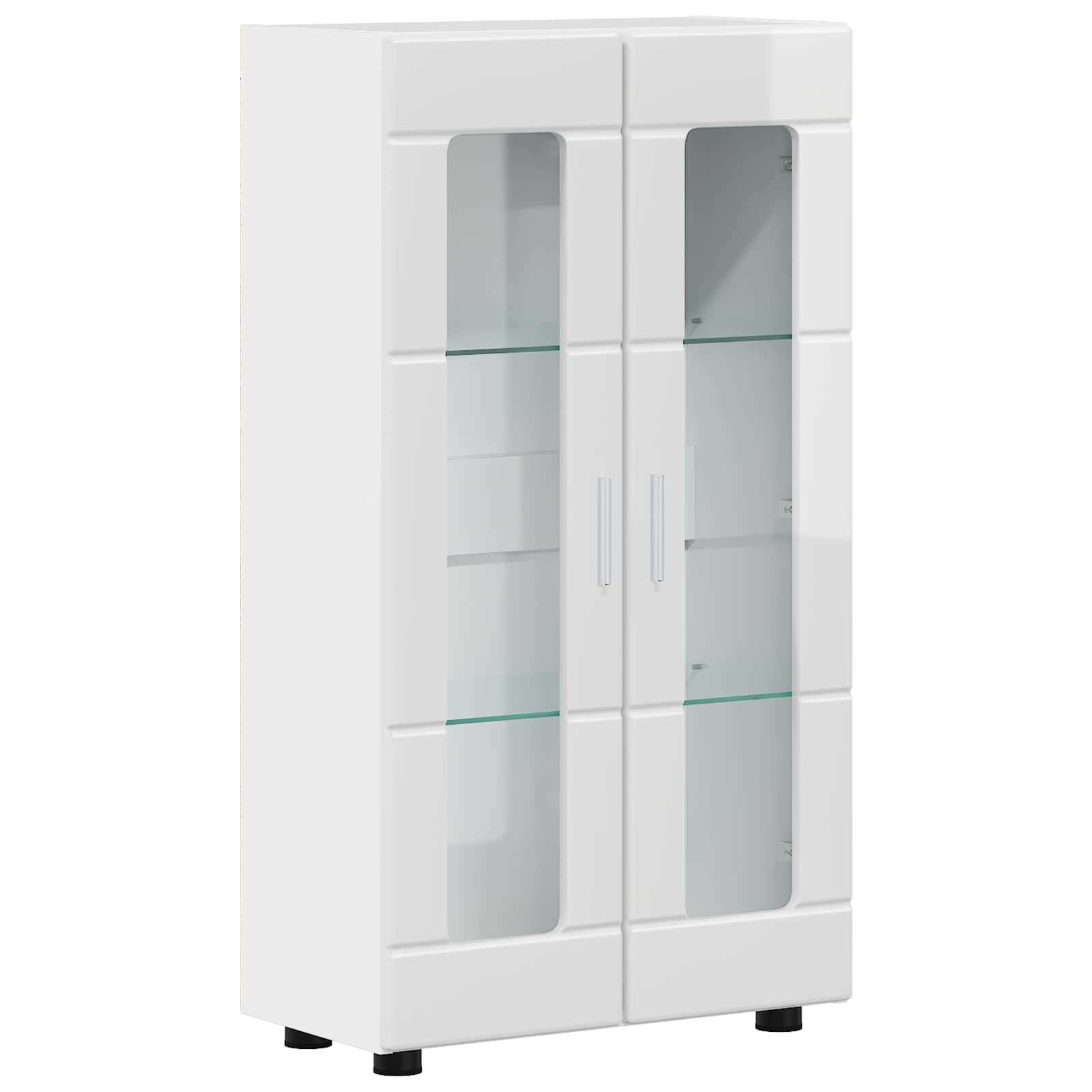 Sideboard mit Regal FLORIN Hochglanz Weiß 55,5 x 29 x 100 cm