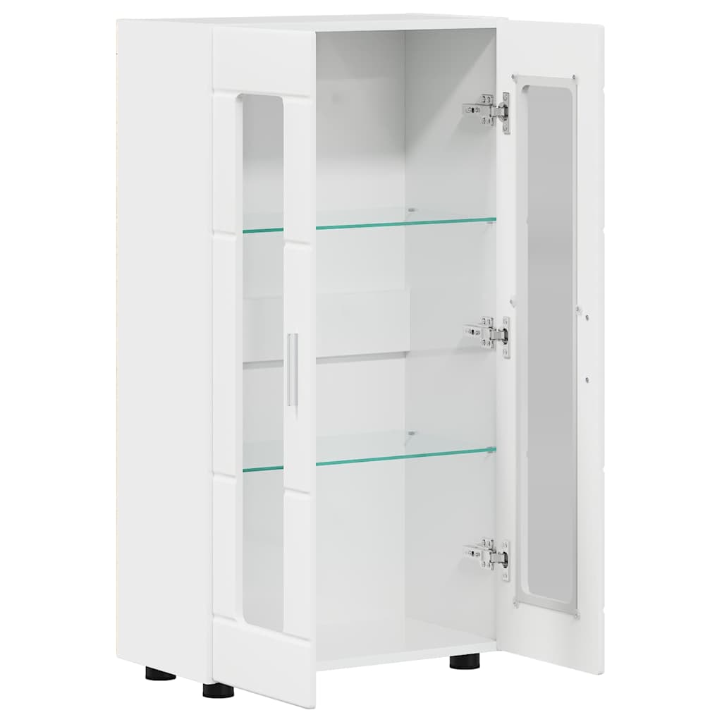 Sideboard mit Regal FLORIN Hochglanz Weiß 55,5 x 29 x 100 cm