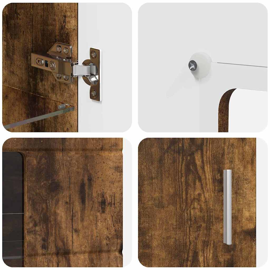 Sideboard mit Regal FLORIN Geräucherte Eiche 55,5 x 29 x 100 cm