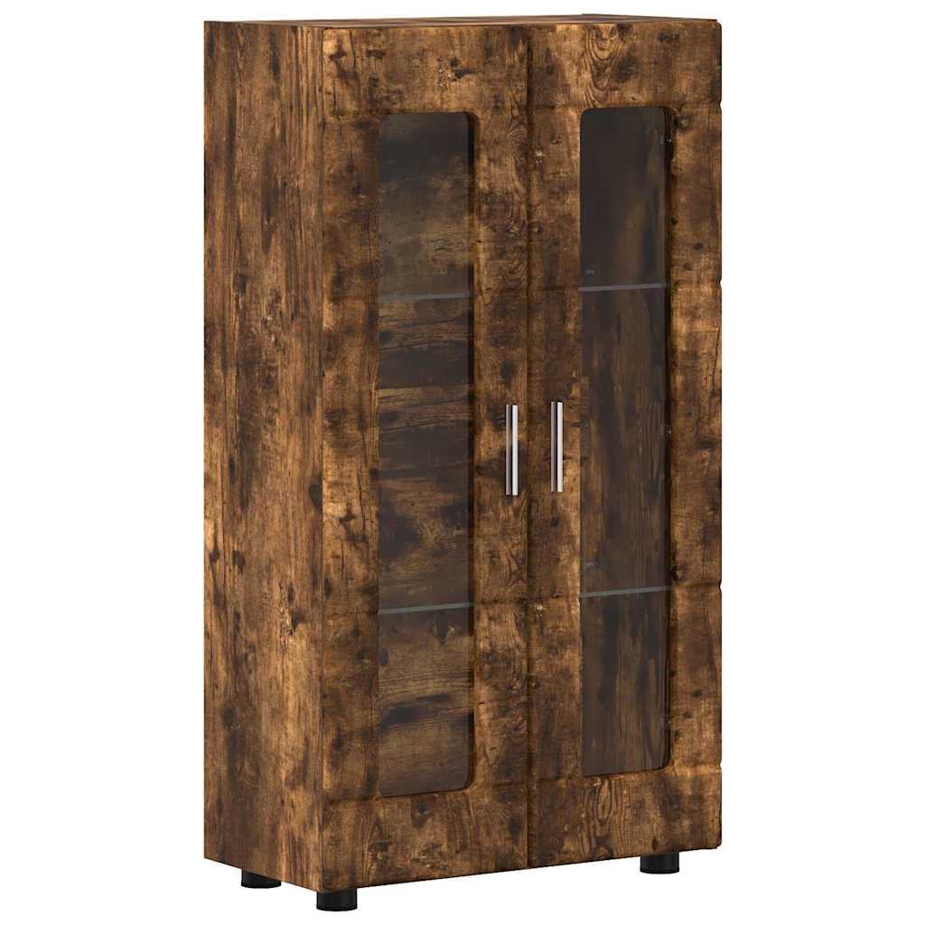 Sideboard mit Regal FLORIN Geräucherte Eiche 55,5 x 29 x 100 cm